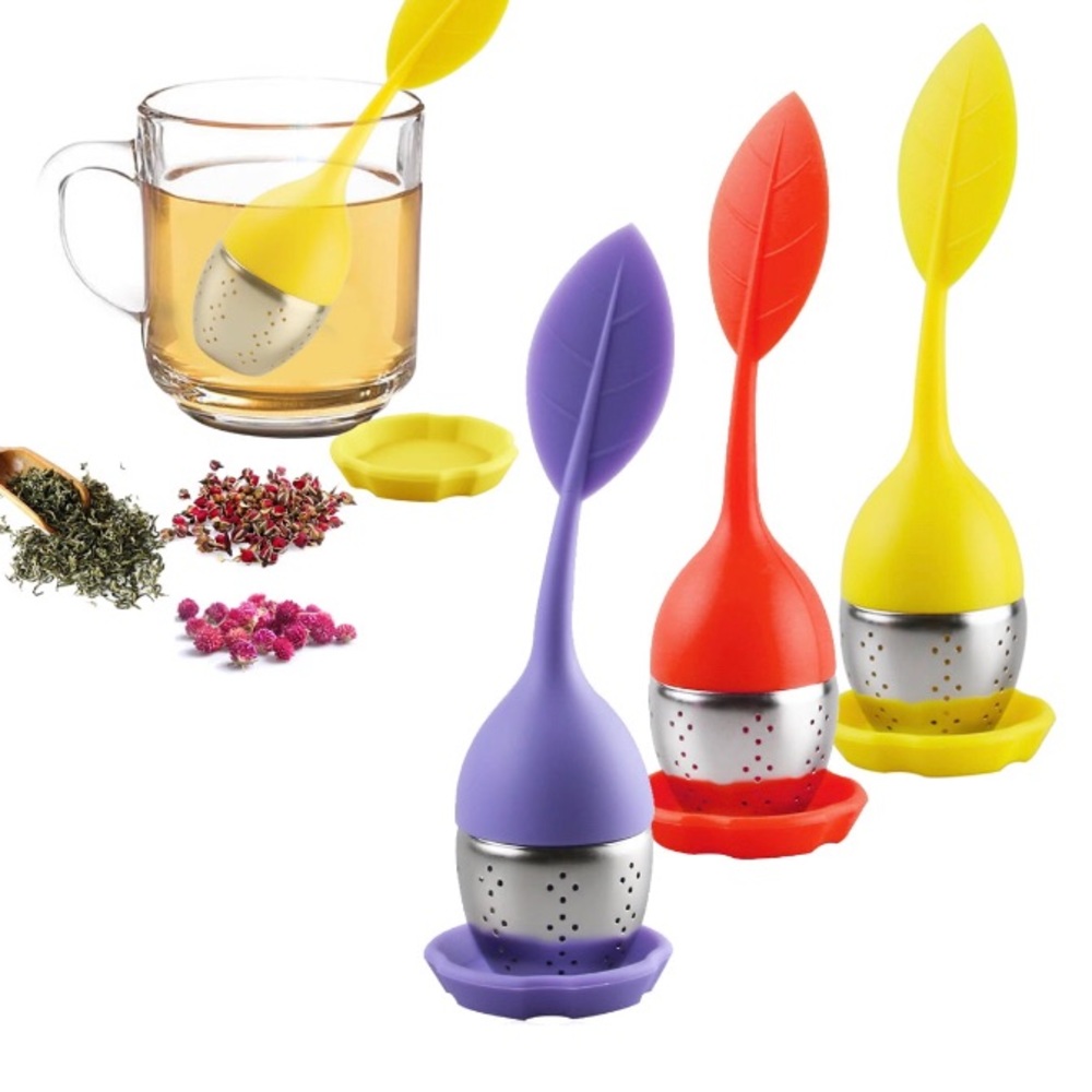 Tea leaf shaped loose leaf tea strainer for cup. Set of two. NWT.